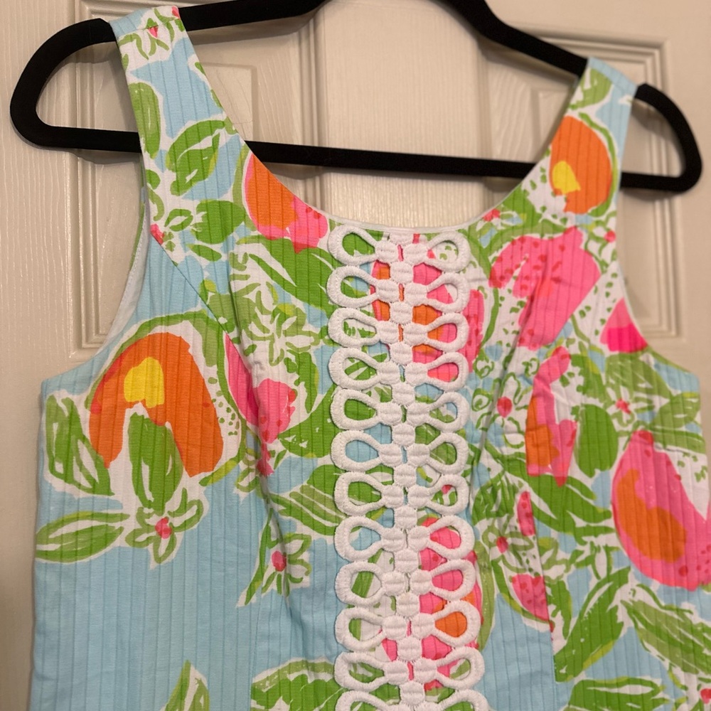 ♦️ Lilly Pulitzer Sleeveless Summer Fruit Dress Size 2 Blue and Pink - Picture 6 of 8